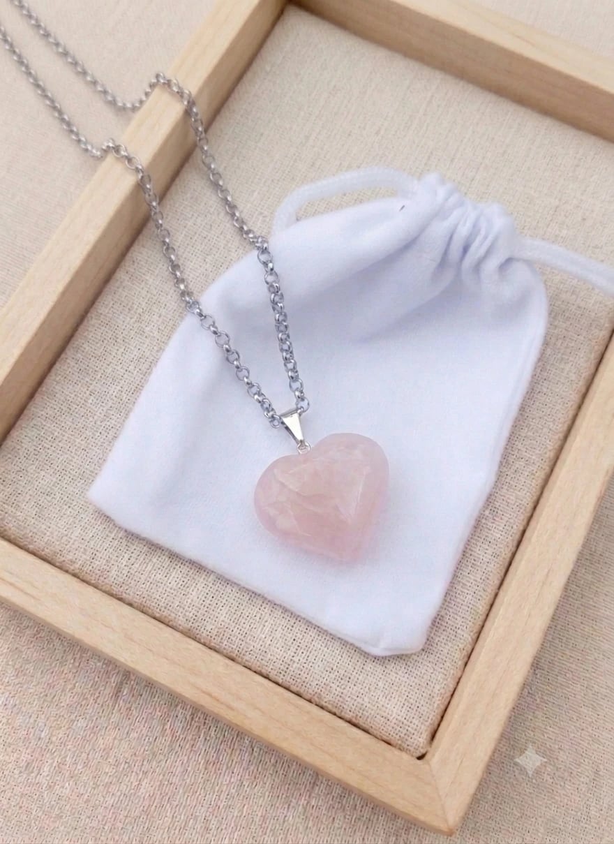 Corazón Cuarzo rosa